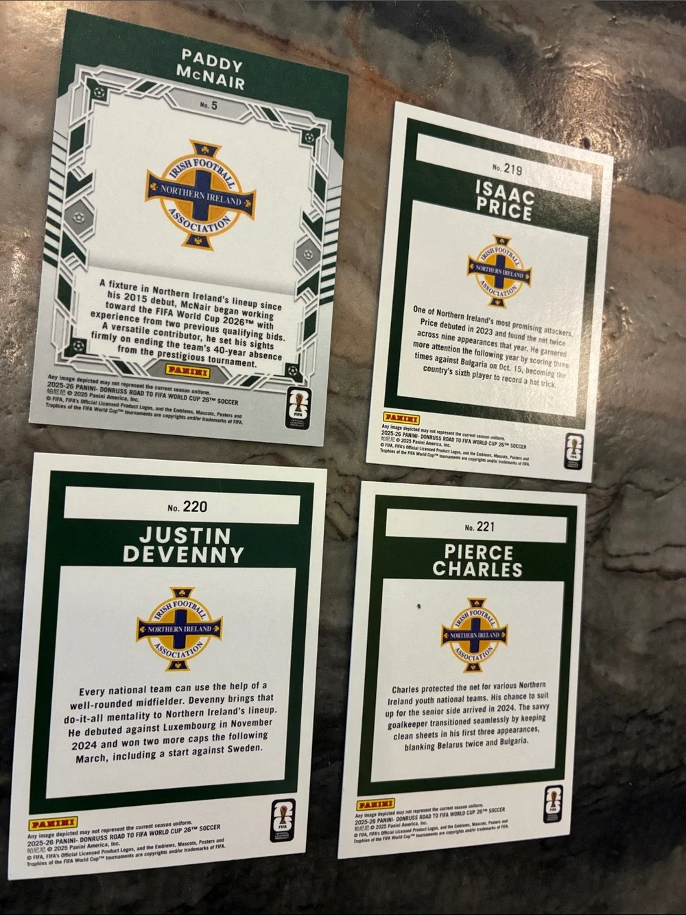 Russ Elite Series Northern Ireland Soccer Cards - Green & Blue Accents